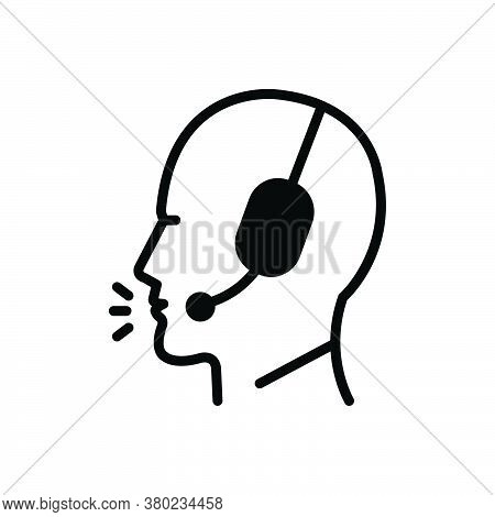 Black Solid Icon For Telemarketer Secretary Consultant Conversation Executive Support Agent Operator