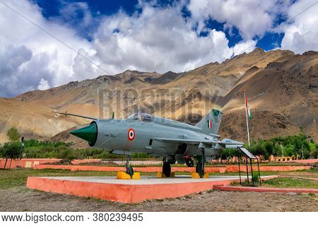 Kargil, Jammu And Kashmir,india - September 1st 2014 : A Mig-21 Fighter Plane Used By India In Kargi