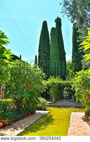 Nice, France- June 17, 2014: Landscape Garden Villa Ephrussi De Rothschild In Saint Jean Cap Ferrat