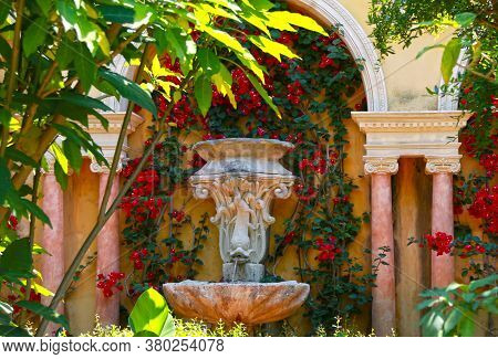 Nice, France- June 17, 2014: Landscape Garden Villa Ephrussi De Rothschild In Saint Jean Cap Ferrat