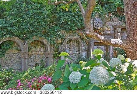 Nice, France- June 17, 2014: Landscape Garden Villa Ephrussi De Rothschild In Saint Jean Cap Ferrat