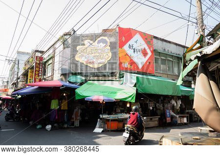 Chiayi, Taiwan - Feb 3rd, 2020: Chiayi East marketplace at Chiayi city, Taiwan, Asia
