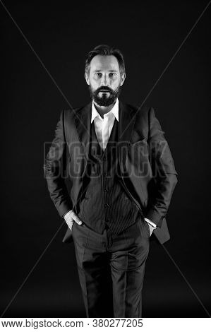 He Knows His Job. Shadow Business Concept. Confident And Charismatic Ceo. Just Being Successful. Man