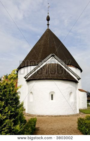 Ronde kerk Ols In Bornholm, Denemarken