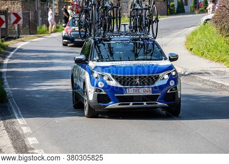 Krakow, Poland - August 4, 2018:  Team Vehicle On The Route Of Tour De Pologne Bicycle Race. Tdp Is 