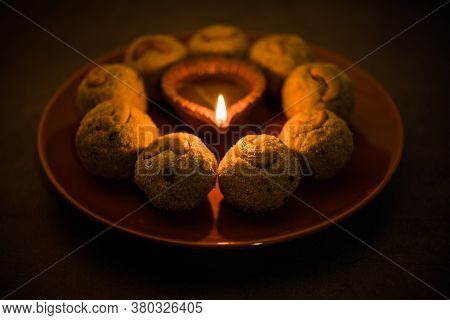 Sooji Or Rava Ladoo Is Indian Sweet Food For Festival