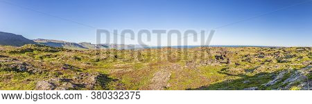 Panoramic View From Snaefellsjoekull Volcano Over The Snaefells Peninsula On Iceland In Summer Durin