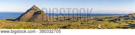 Panoramic View From Snaefellsjoekull Volcano Over The Snaefells Peninsula On Iceland In Summer Durin