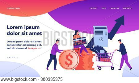 People Investing Their Money In Venture Fund Vector Illustration. Business People Financing High Pot