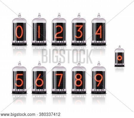 Vector Numbers For Vintage Steampunk Style Lamp Clock