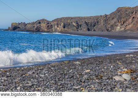 Djupalonssandur Beach On Snaefells Peninsula On Iceland In Summer