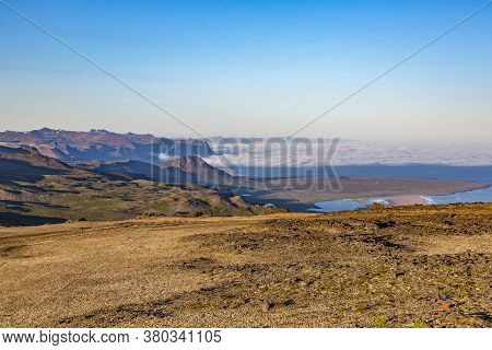 View From Snaefellsjoekull Volcano To Snaefells Peninsula In Summer