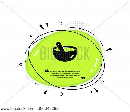Cooking Mix Icon. Quote Speech Bubble. Bowl With Spoon Sign. Food Preparation Symbol. Quotation Mark