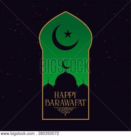 Happy Barawafat Festival Card Vector Design Illustration