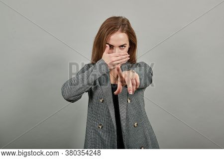 Hand Pointer With Forefinger Pointing Forward. Index Finger To Show Direction. Means Choosing, Intro