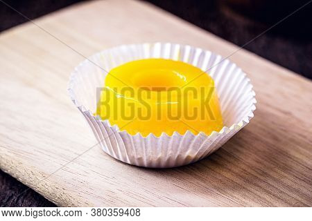 Egg Yolk Candy With Sugar, Typical Of Brazil And Portugal, Called Quindim Or Brisa De Liz.