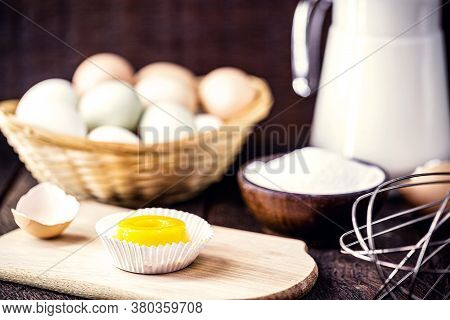 Egg Yolk Candy With Sugar, Typical Of Brazil And Portugal, Called Quindim Or Brisa De Liz.