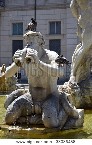 Fontana Del Moro na Piazza Navona, Řím