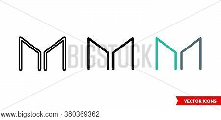 Maker Cryptocurrency Icon Of 3 Types Color, Black And White, Outline. Isolated Vector Sign Symbol.