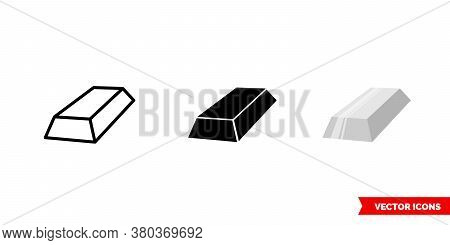 Metal Icon Of 3 Types Color, Black And White, Outline. Isolated Vector Sign Symbol.