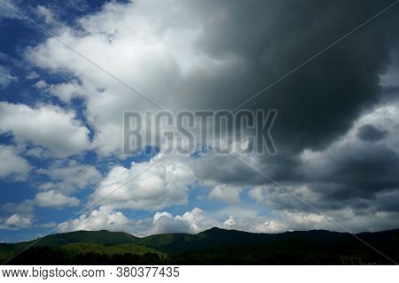 Landscape Of View Clouds Over The Mountains In Thailand.