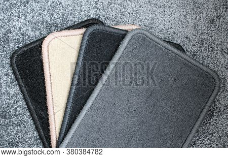 Samples Of Carpet With Overlock. Finishing Coatings For The Floor.