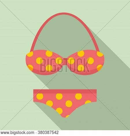 Halter Swimsuit Icon. Flat Illustration Of Halter Swimsuit Vector Icon For Web Design