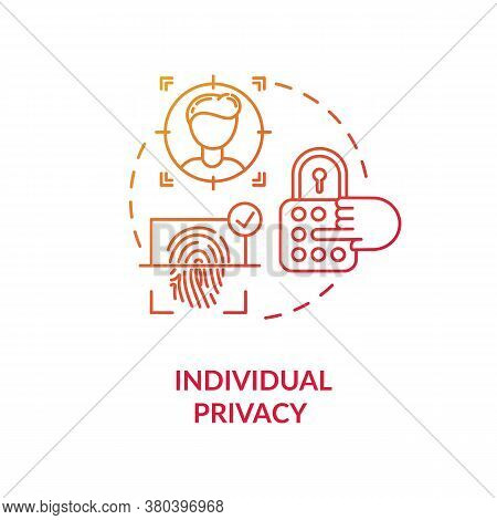 Individual Privacy Concept Icon. Personal Information Protection Idea Thin Line Illustration. Face R