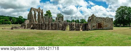 Ruins of Bayham Abbey, East Sussex, England, UK - church, chapter house and gatehouse