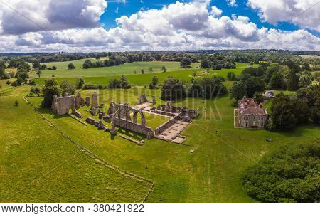 Ruins of Bayham Abbey, East Sussex, England, UK - church, chapter house and gatehouse