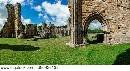 Ruins of Bayham Abbey, East Sussex, England, UK - church, chapter house and gatehouse