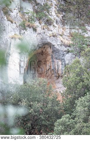 Cave On The Side Of The Mountain In The Blaca Deserted Area Of Brac Island In Croatia