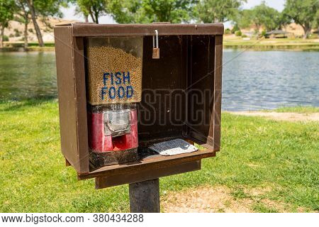 Fish Food Dispenser For Feeding Fish - Taken In Thermopolis, Wyoming At Hot Springs State Park