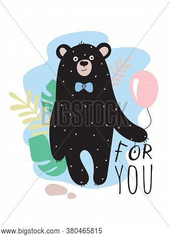 Cute Vector Card With A Drawn Character.