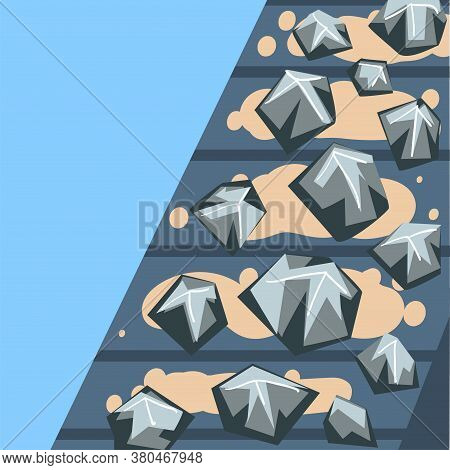 Iron Ore Mining Quarry, Steel And Alloys Production, Metallurgical Industry Concept Vector Illustrat