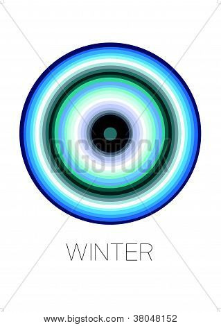 Vinter blå cirkel motiv.
