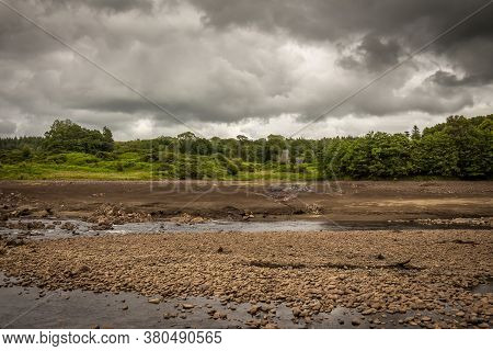 Earlstoun Loch And Reservoir Dewatered Or Drained For The First Time In 80 Years, Exposing The Origi