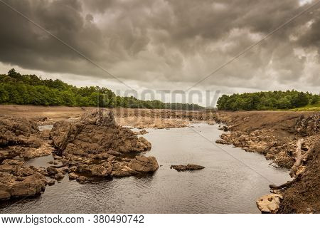 Earlstoun Loch And Reservoir Dewatered Or Drained For The First Time In 80 Years, Exposing The Origi