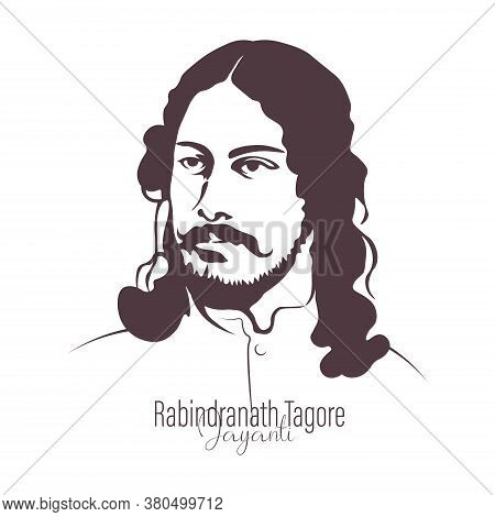 Vector Illustration Of Rabindranath Tagore A Poet And Socialist From Bengal