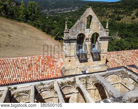 Aerial View Of The Abandoned Abbey Of Santa Maria De Rioseco.