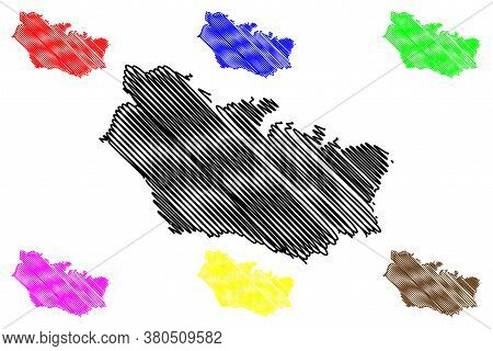 Somme Department (france, French Republic, Hauts-de-france Region) Map Vector Illustration, Scribble