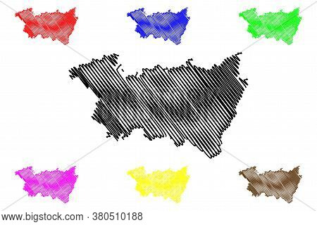 Vosges Department (france, French Republic, Grand Est Region) Map Vector Illustration, Scribble Sket
