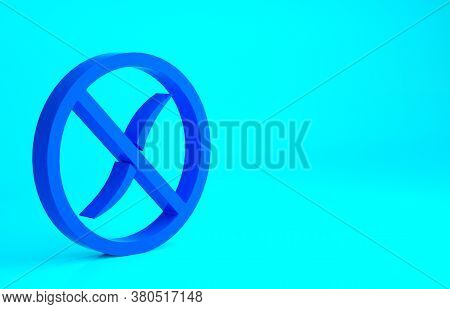 Blue Anti Worms Parasite Icon Isolated On Blue Background. Minimalism Concept. 3d Illustration 3d Re