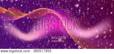 Binary Code Vector Presentation. Digital Futuristic Slide. Tech Neon Funky Modern Template. Matrix F