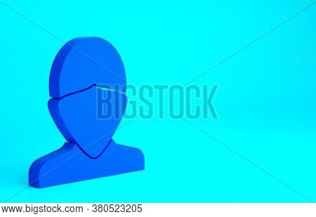 Blue Vandal Icon Isolated On Blue Background. Minimalism Concept. 3d Illustration 3d Render