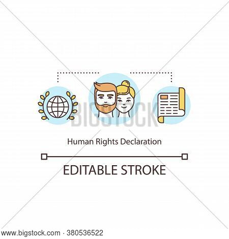 Human Rights Declaration Concept Icon. Rights And Freedoms Of Individuals Idea Thin Line Illustratio
