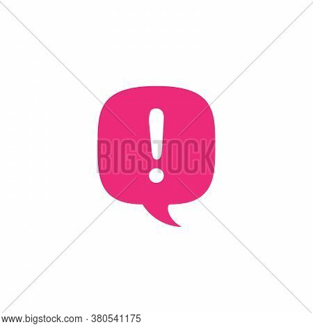 Exclamation Mark. Chat Bubble. Hazard Warning Symbol. Flat Design Style. Stock Vector Illustration I
