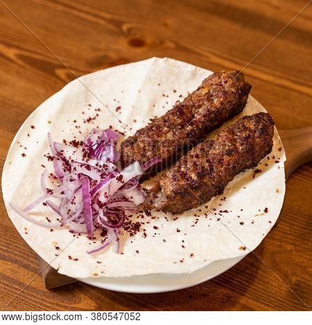 Lyulya Kebab, Azerbaijani Meat Meal With Isolated Background
