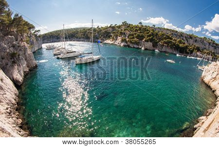 Calanques med Sailingboats