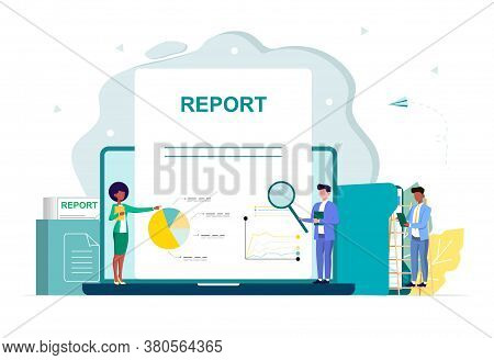 Vector Illustration Of Operational Audit. Concept Of Examination In Business Company